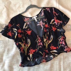 SOLD Floral Crop Blouse